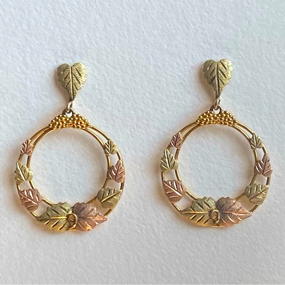 Black Hills Gold Pendant Earrings - Picture 1 of 7